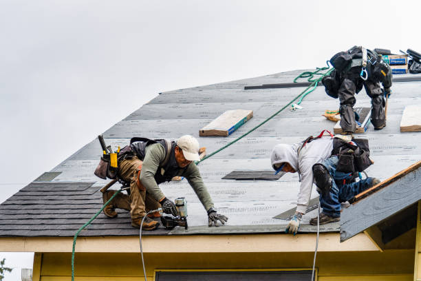 Professional Gutter Installation technician working in Peotone, IL